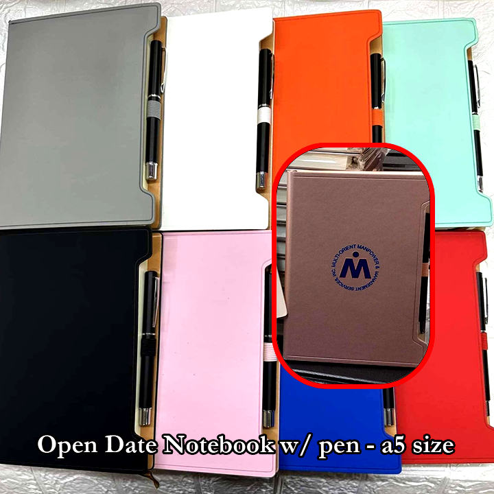 Open Date Notebook with Pen